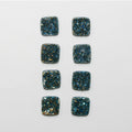 Lote de 8 cabujones cuadrados de ágata drusa azul-dorada de 9 mm.