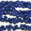 Perles en lapis-lazuli facettées de 8 à 9 mm (8 pouces). Longueur du fil : environ 21 cm.