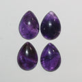 Lote de 4 cabujones de amatista lisos (4 unidades) de 25 x 18 mm