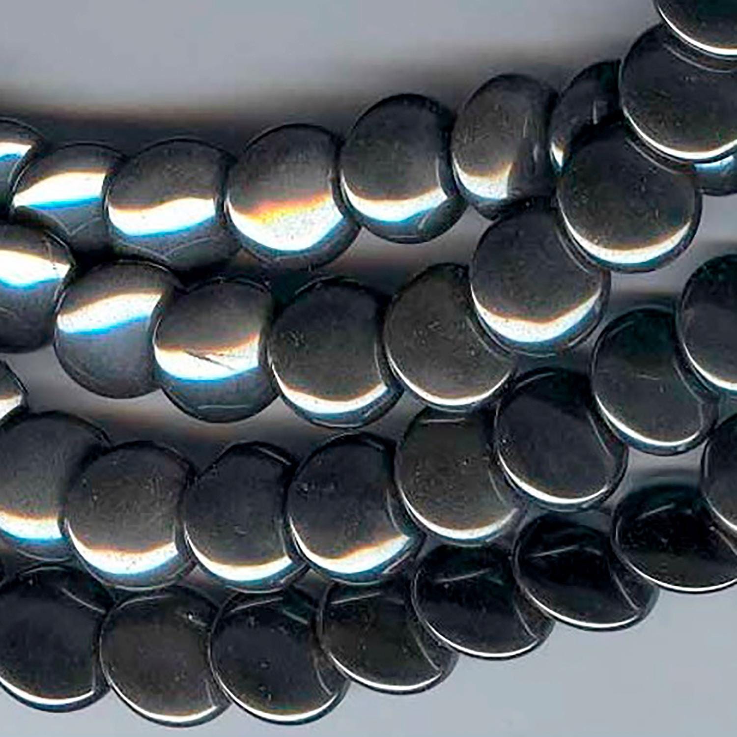 Perles rondes lisses en hématite St de 16 pouces, 12 mm, brin de 40 cm.