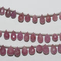 Perles en saphir rose facetté en forme de goutte, 8 pouces, 7 x 5 mm. Longueur du fil : environ 21 cm.