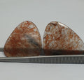 1 Matching Pair Hematite Inclusions Quartz  28x33mm (56.4ct.)- Healing Power Quartz