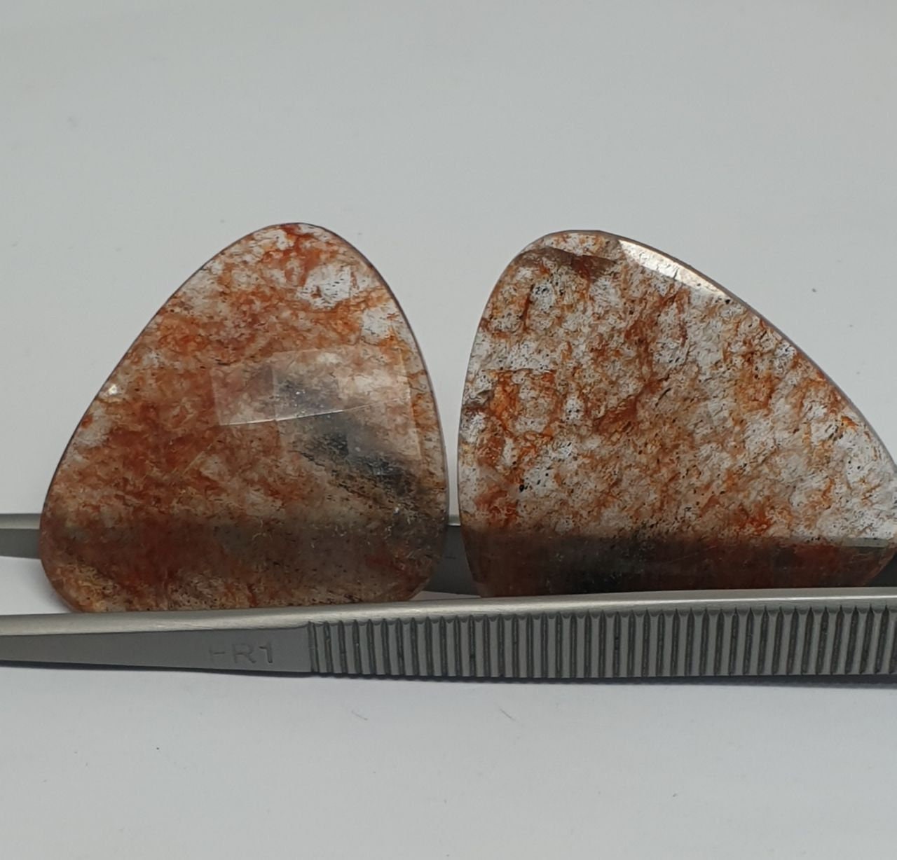 1 Matching Pair Hematite Inclusions Quartz  28x33mm (56.4ct.)- Healing Power Quartz