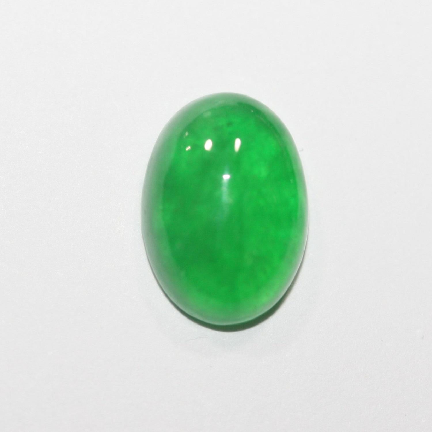 Lote de 4 cabujones ovalados de jade verde de 14 x 10 mm. (4 piezas).