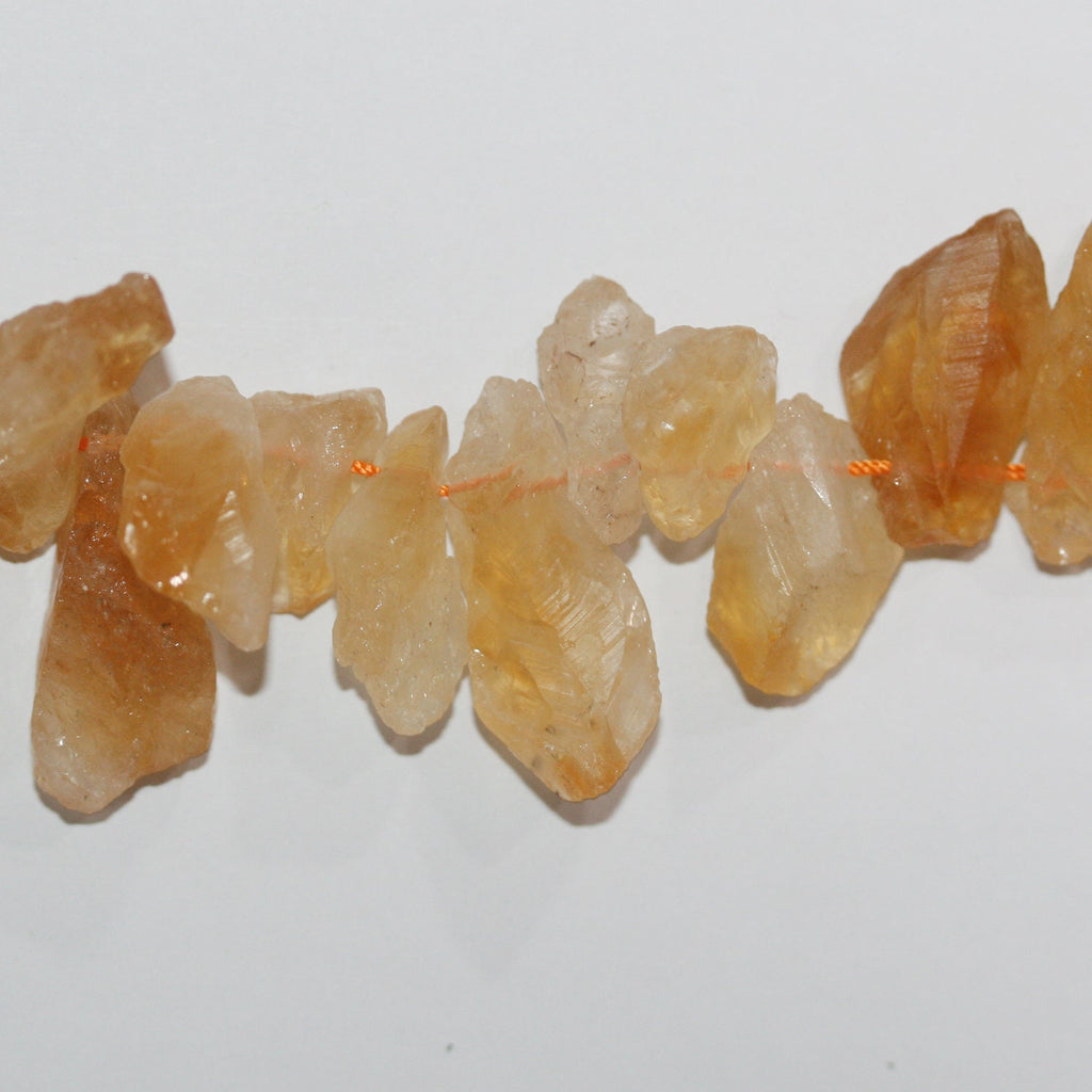 Cuentas de citrino sin pulir de 16" (15-30 mm) - Hilo de 40 cm