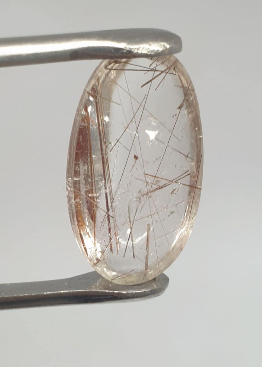 Rutilated Quartz Smooth Oval Cabochon 22.5x13.4mm. (14.3ct.)