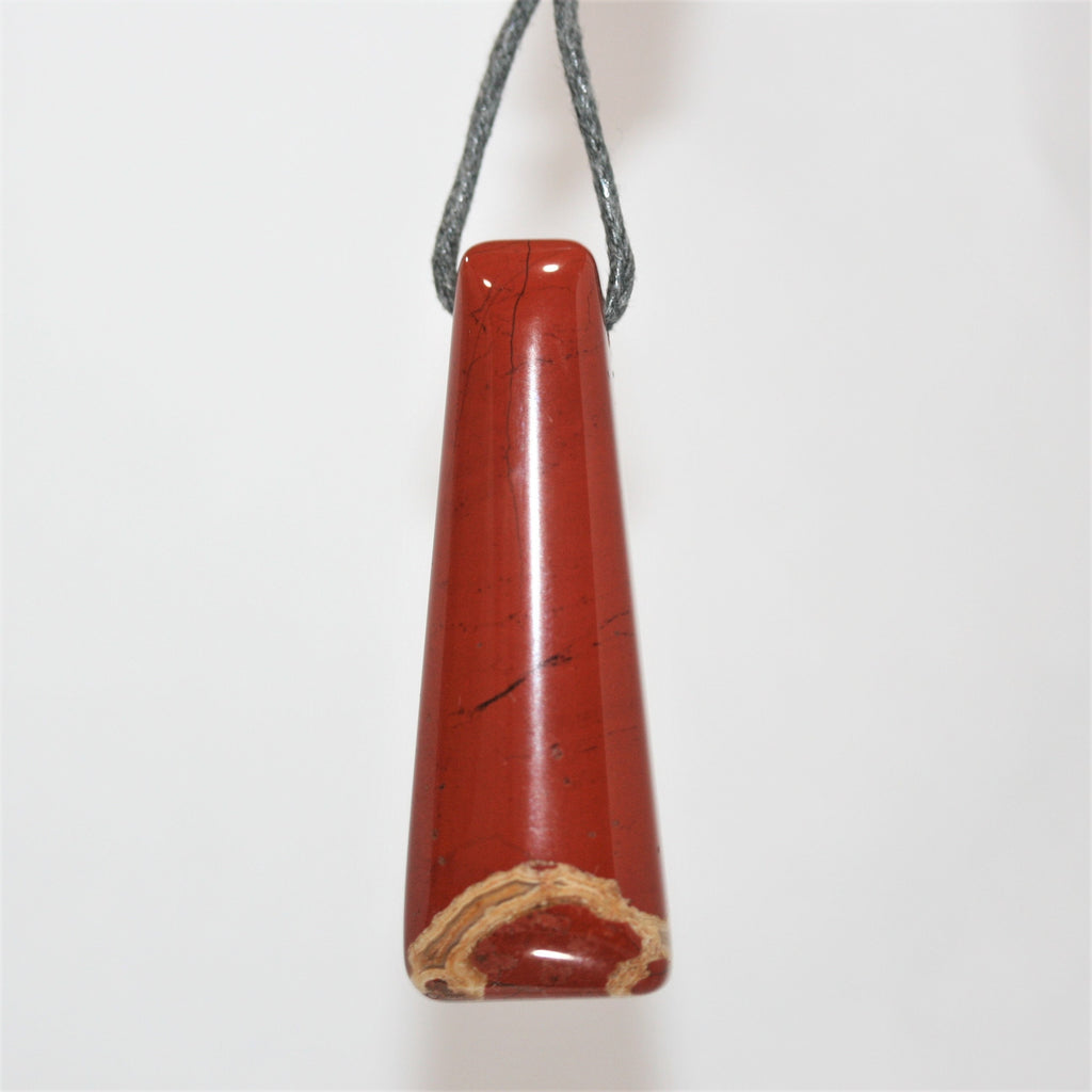 Colgante rectangular de jaspe rojo (45 x 17 mm aprox.) (Diferentes estilos y tamaños)