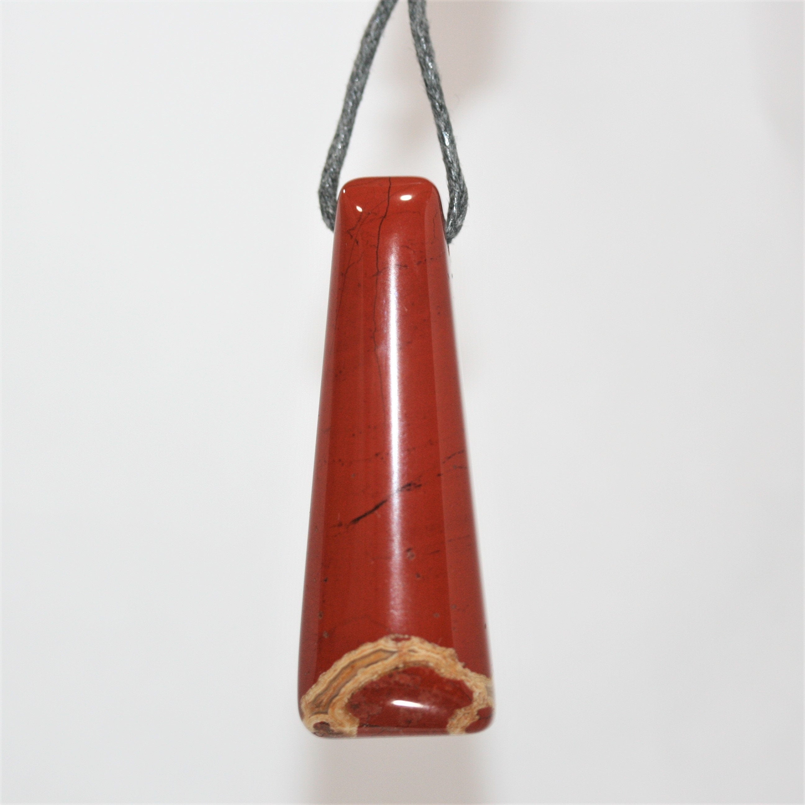 Colgante rectangular de jaspe rojo (45 x 17 mm aprox.) (Diferentes estilos y tamaños)