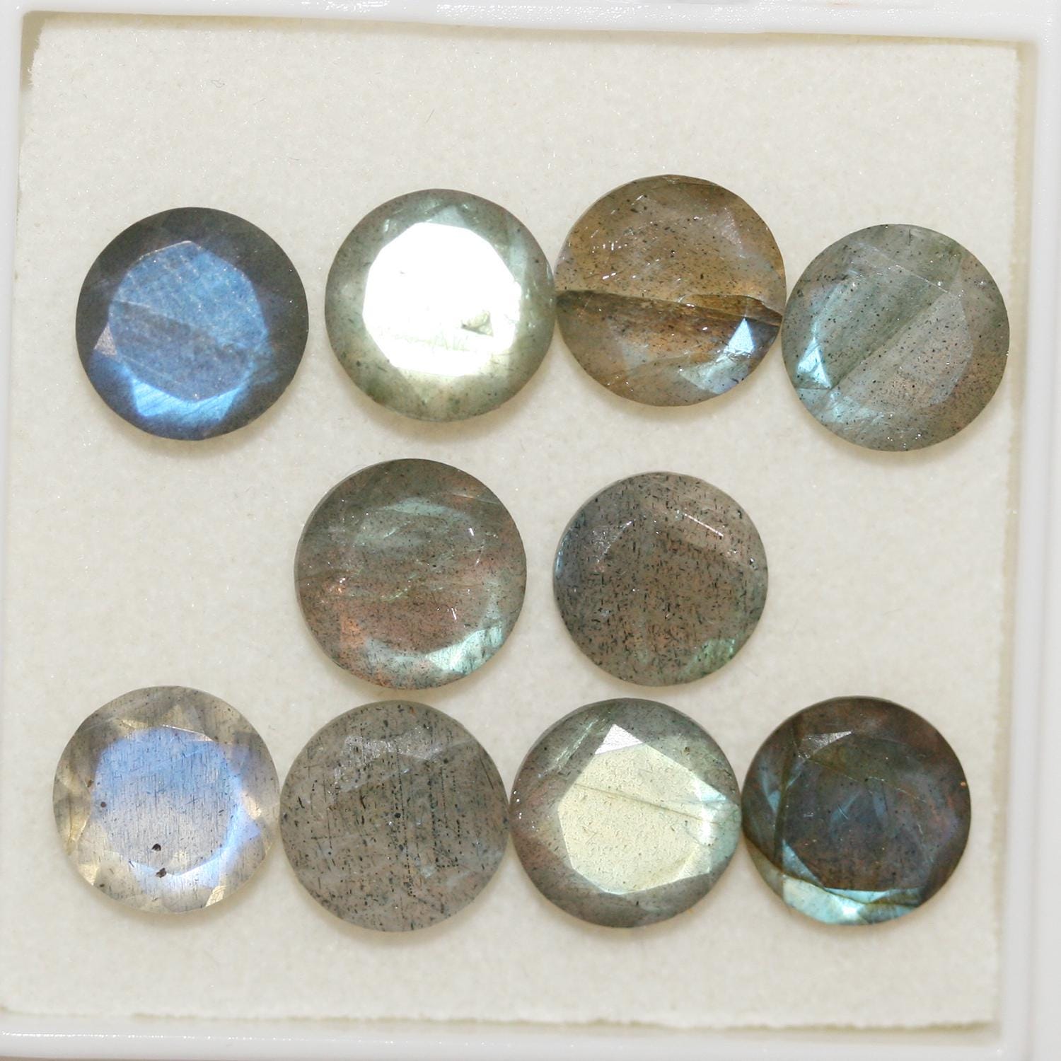 1 Pcs Lot Labradorite Faceted Round 8mm. (10 Pcs.).