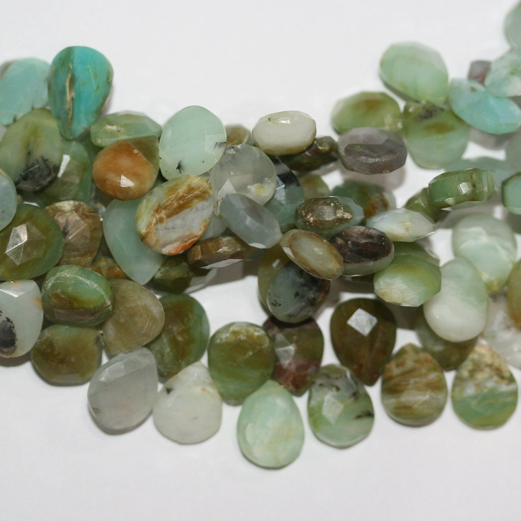 Perles ovales à facettes péruviennes de 8 pouces, 13 x 10 mm - Fil de 20 cm.