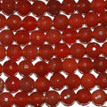 14" St Carnelian Faceted Round Beads 12mm -Strand 38cm