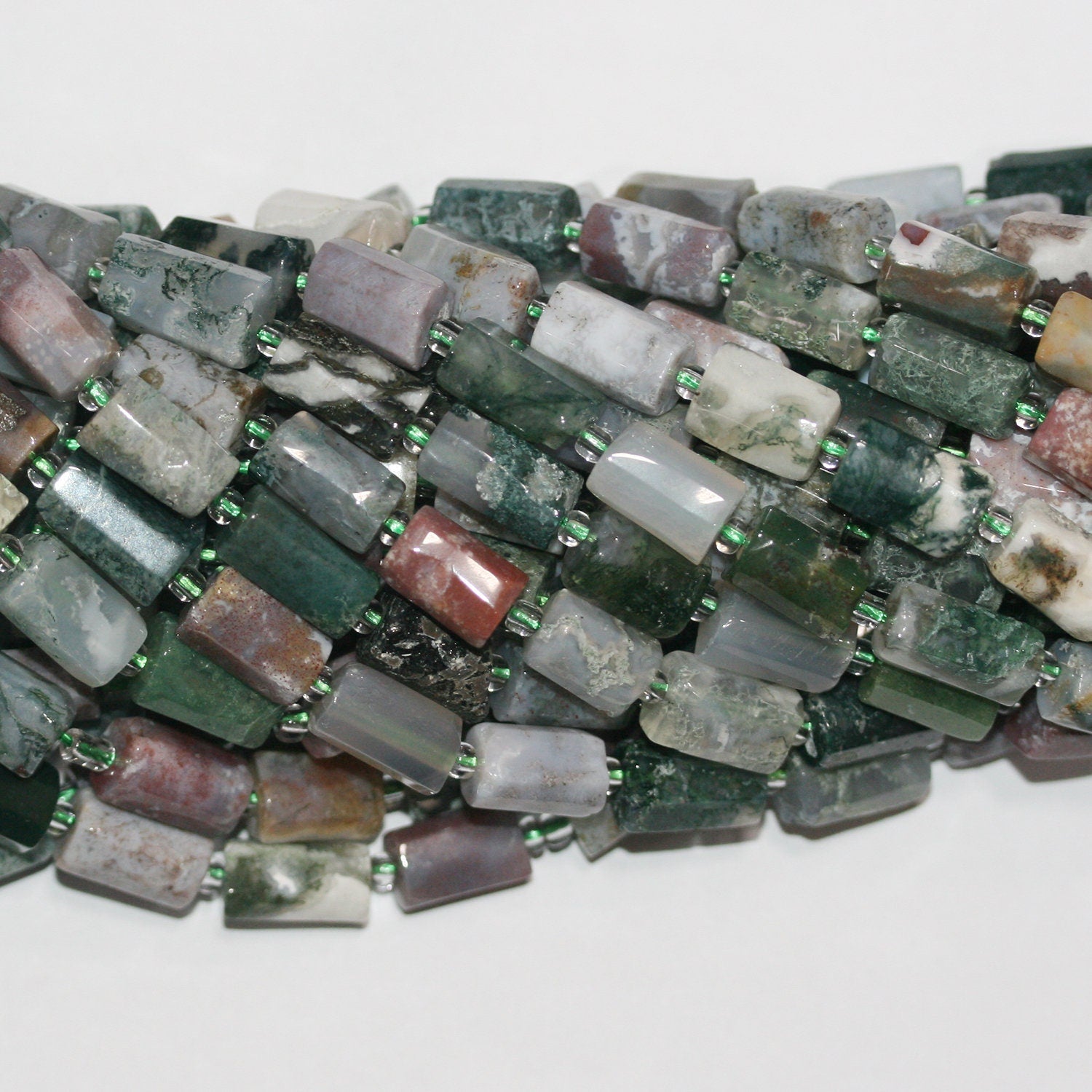 Cuentas de ágata india lisas de barril, 16", 12 x 6 mm. Aprox. - Hilo de 40 cm.