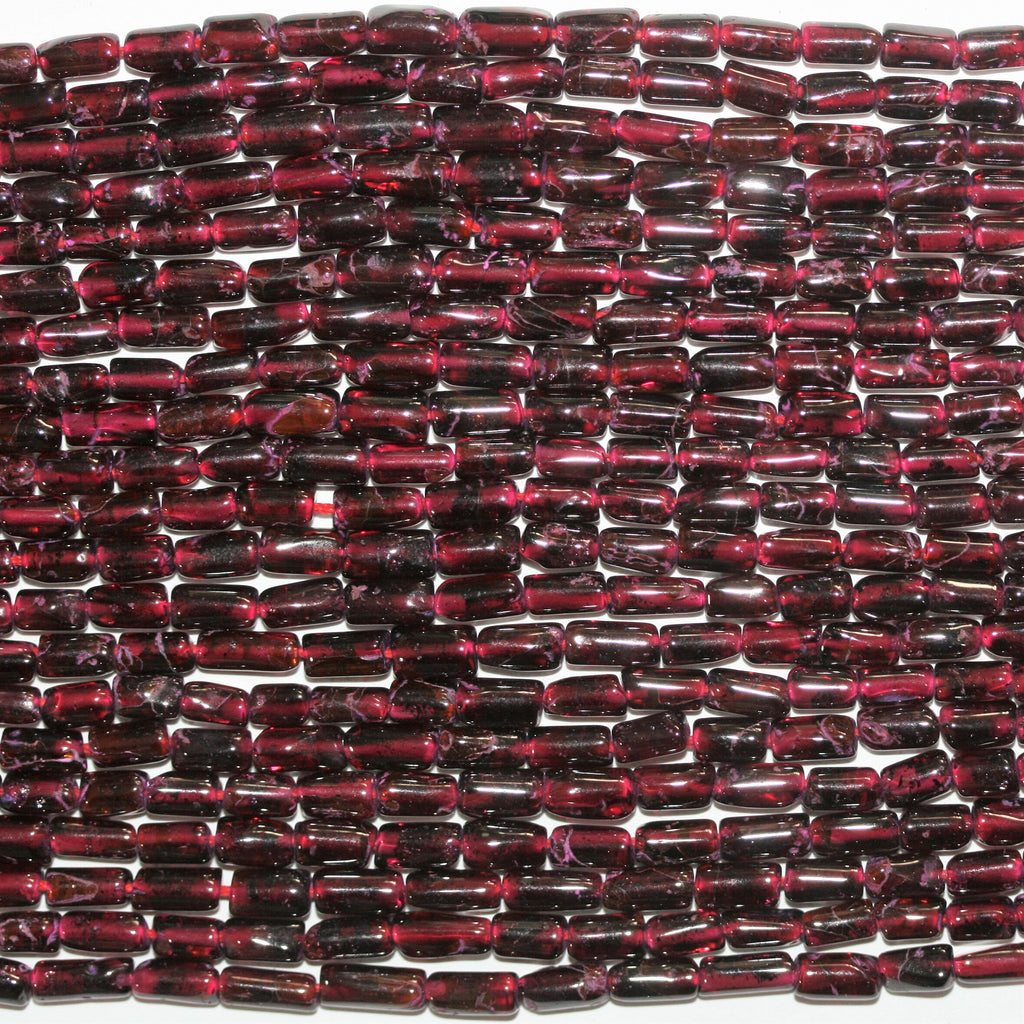 Perles tubulaires lisses en grenat de Saint-Pierre, 14 pouces, 6 x 3 mm. Longueur approximative du brin : 36 cm.