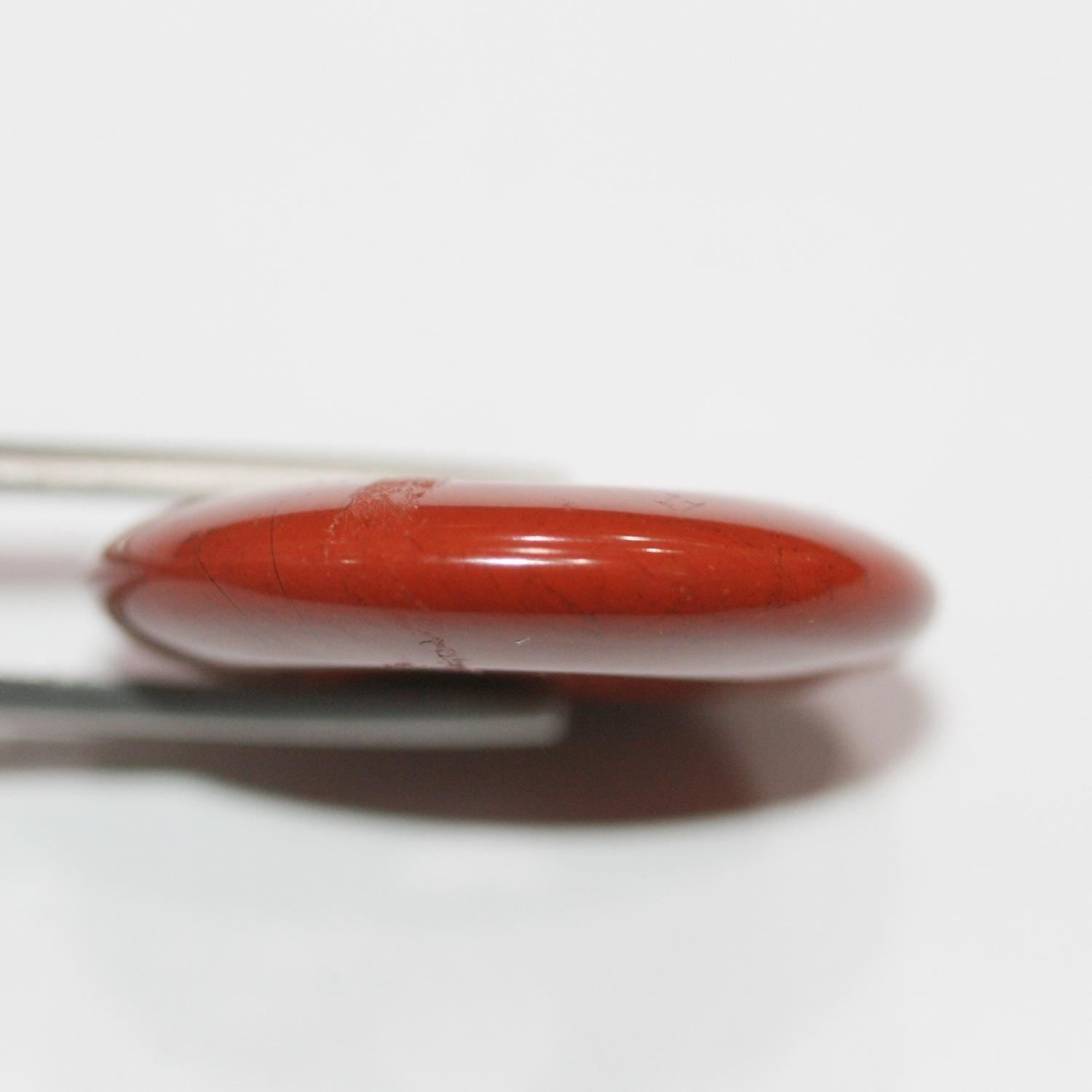 Colgante de donut liso de jaspe rojo de 25 mm