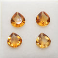 Lote de citrino facetado de 6 mm (4 piezas). Piedras preciosas sueltas, precio al por mayor.