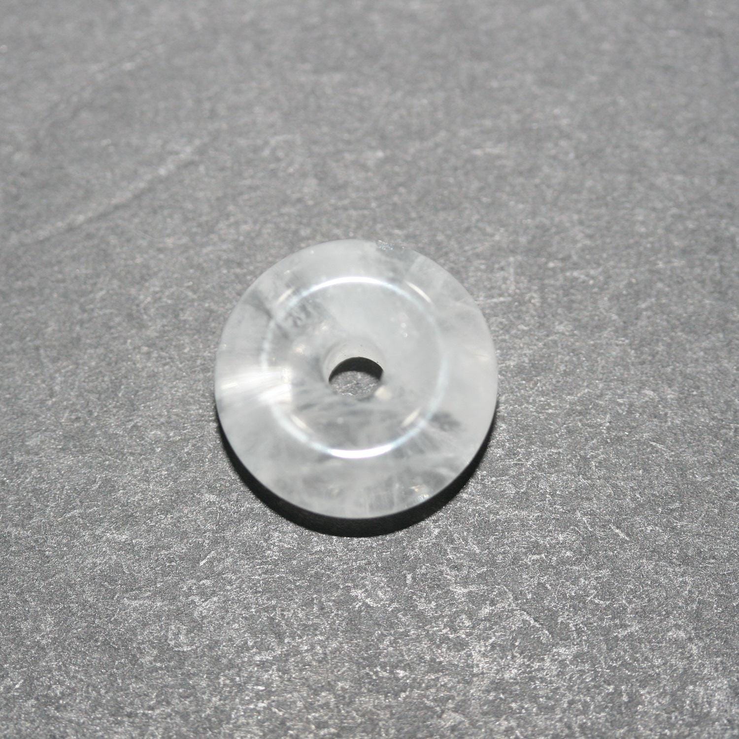 Pendentif en cristal de roche, forme de donut lisse, 16 x 7 mm - Réf. 14810