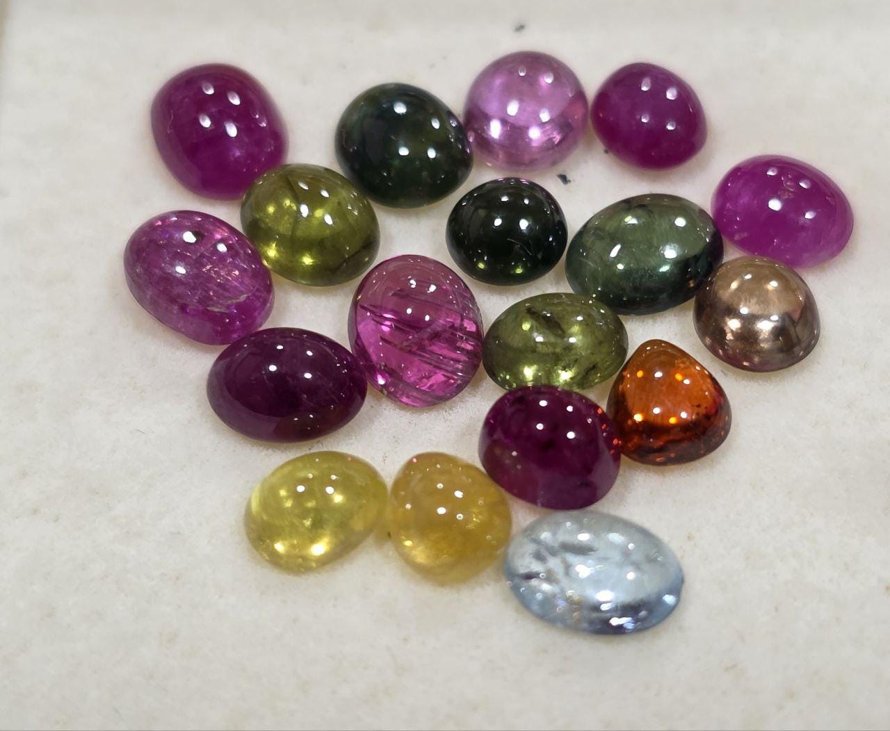 Fancy Gemstone Lot Mix Ruby Sapphire - Green Pink Red Yellow Orange - Sapphires Cabochons - Sapphire Cabochons-