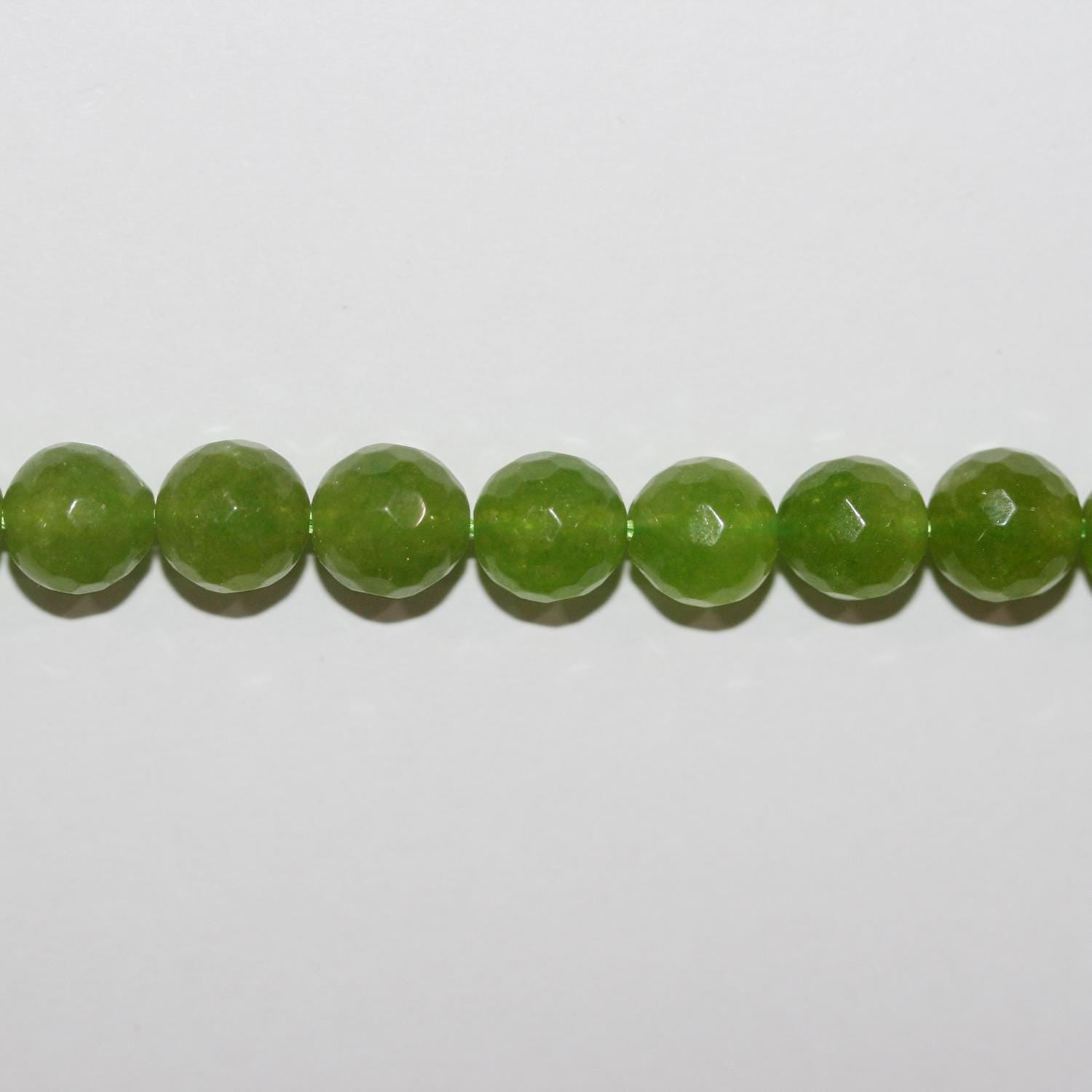 Perles rondes à facettes en quartz vert St de 40 cm (16 pouces), 4 mm de diamètre, rang de 40 cm (40 pouces).