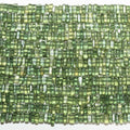 16" St Green Apatite Smooth Flat Square Beads 4x1mm.-Hilo 42cm.