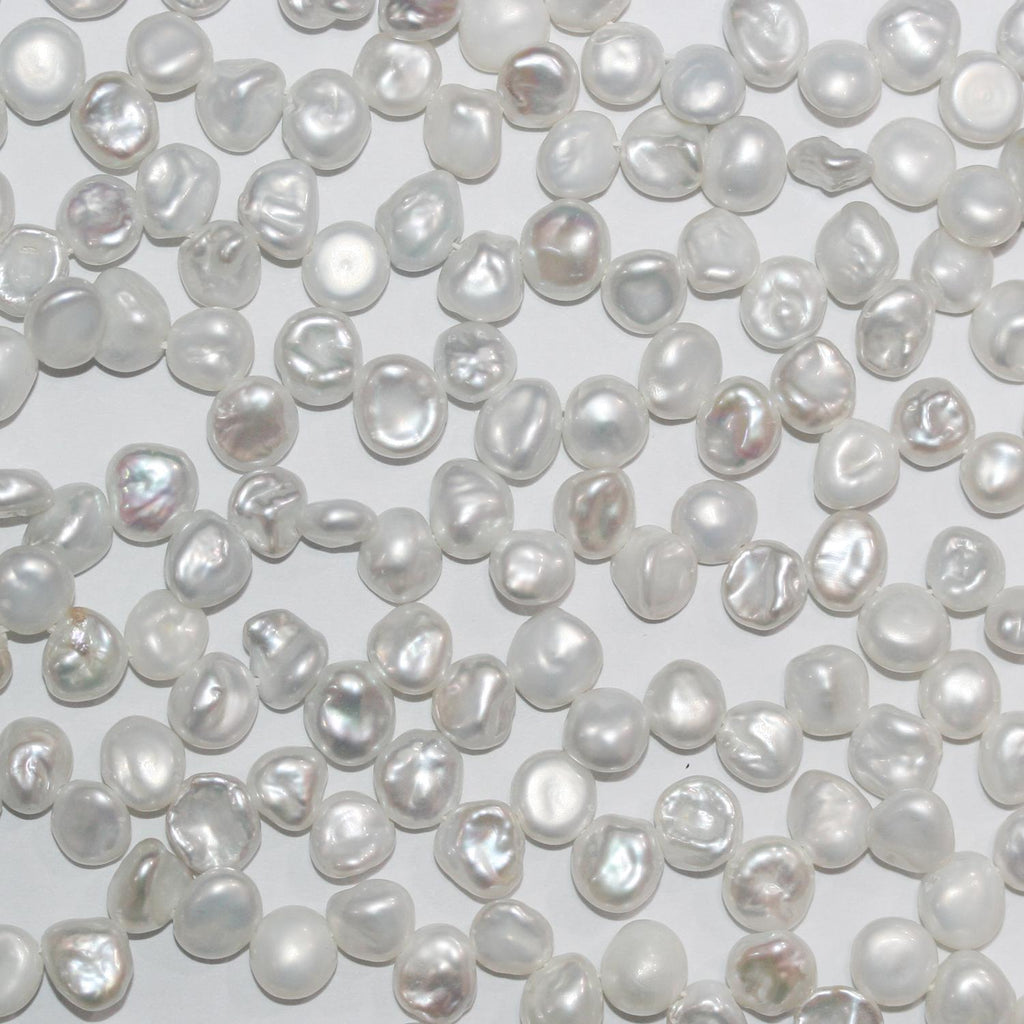 Perla barroca de agua dulce de 40 cm, 7-7,5 mm (aprox.), tira de 40 cm. Precios al por mayor.