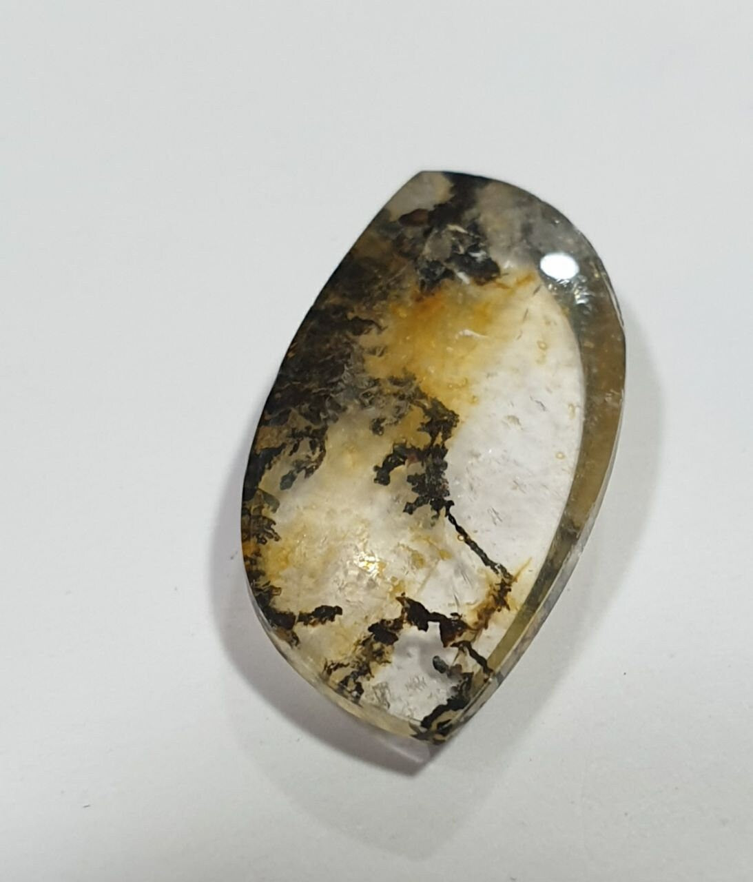 Dendritic Quartz Cabochon 7.7ct  21x10.7mm Natural Inclusions Collector Stone- Natural Stone- Rare Gems- Brazil