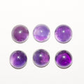 Lote de 6 cabujones redondos de amatista de 10 mm (6 piezas)