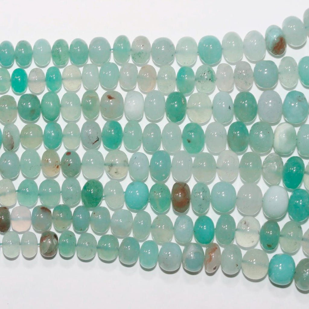Cuentas redondas lisas graduadas de St. Aquaprase de 17", 5 x 3 - 11,5 x 9 mm (aprox.), tira de 44 cm