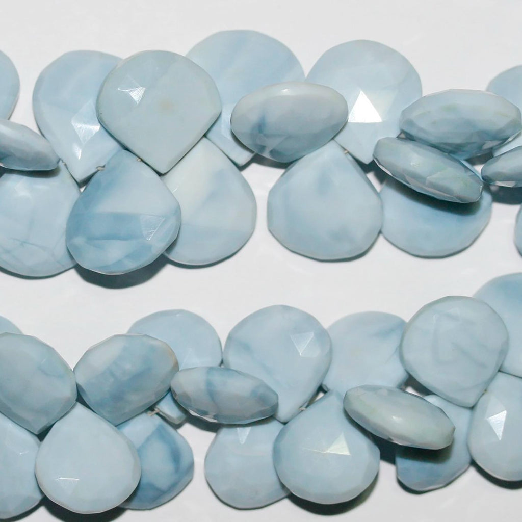 Cuentas facetadas de ópalo azul St. de 8", 16-18 mm, tira de 20 cm.