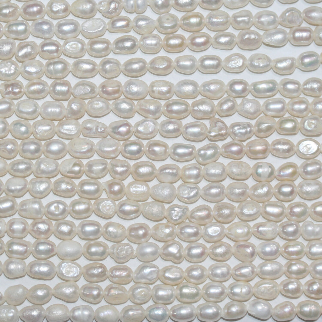 13" St FreshWater Oval Pearl 5-6mm.-Strand 35cm. -Natural Pearls wholesale Prices