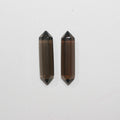 Colgante de Cuarzo Ahumado Punta Facetada Sin Taladro (1 Par) 17x4mm.- Ref.14822