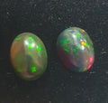 1 Pair Ethiopian Black Opal Lot Oval Cabochon 8x6mm. (2 pcs)  -Gemstone Parcels-Loose Stones Wholesale Price