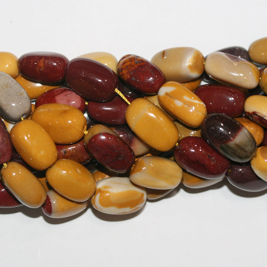 Perles cylindriques lisses et irrégulières en mookaïte de 15 pouces (environ 18 x 10 mm) - Longueur du fil : 39 cm