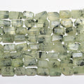 Cuentas de prisma facetadas de St Prehnite de 16" de 10 x 6 mm. Aprox. - Hilo de 42 cm.
