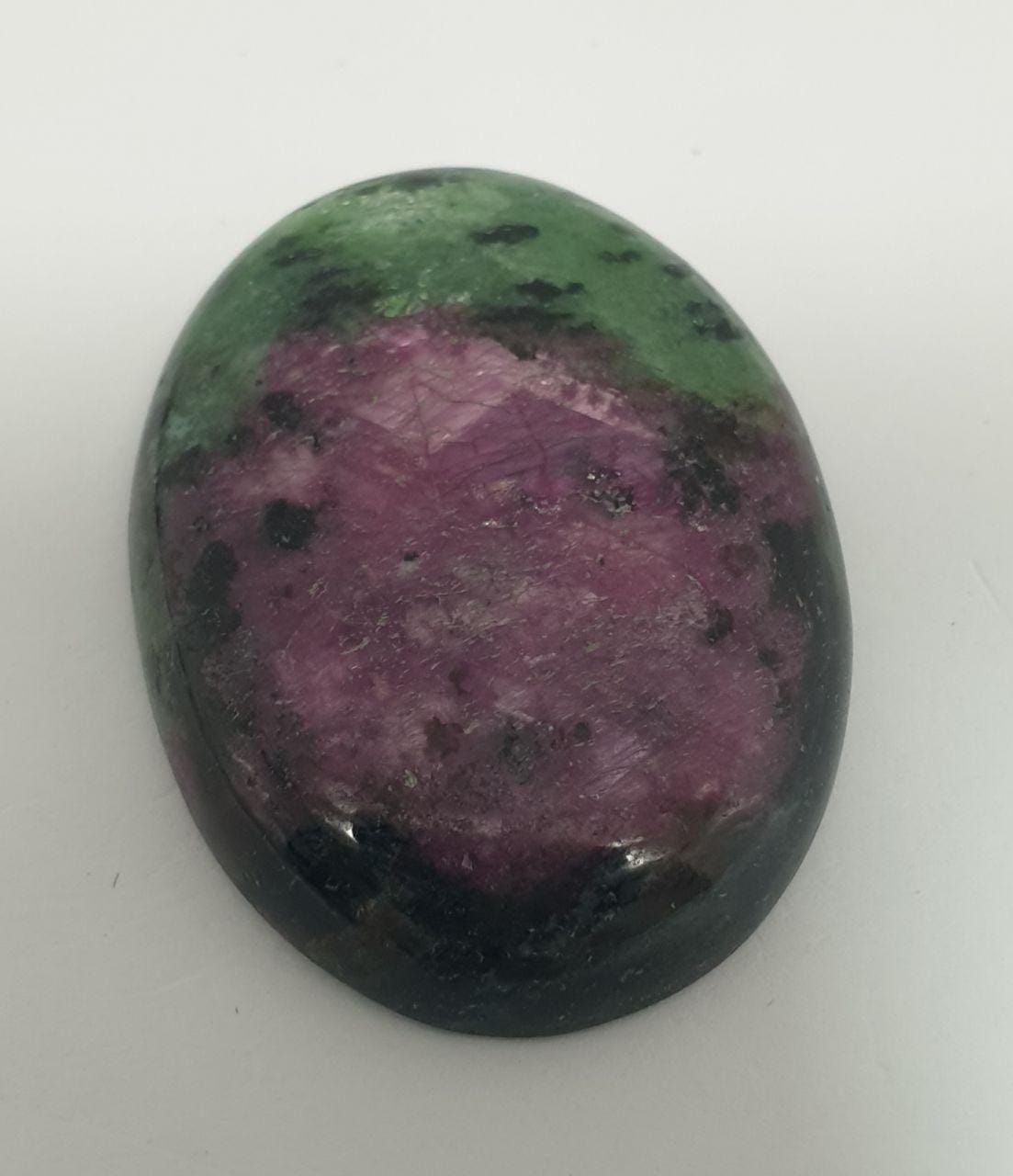 Big Ruby Zoisite Oval Cabochon 34.6x30.5mm.-(64.50ct) Natural Untreated Gemstone