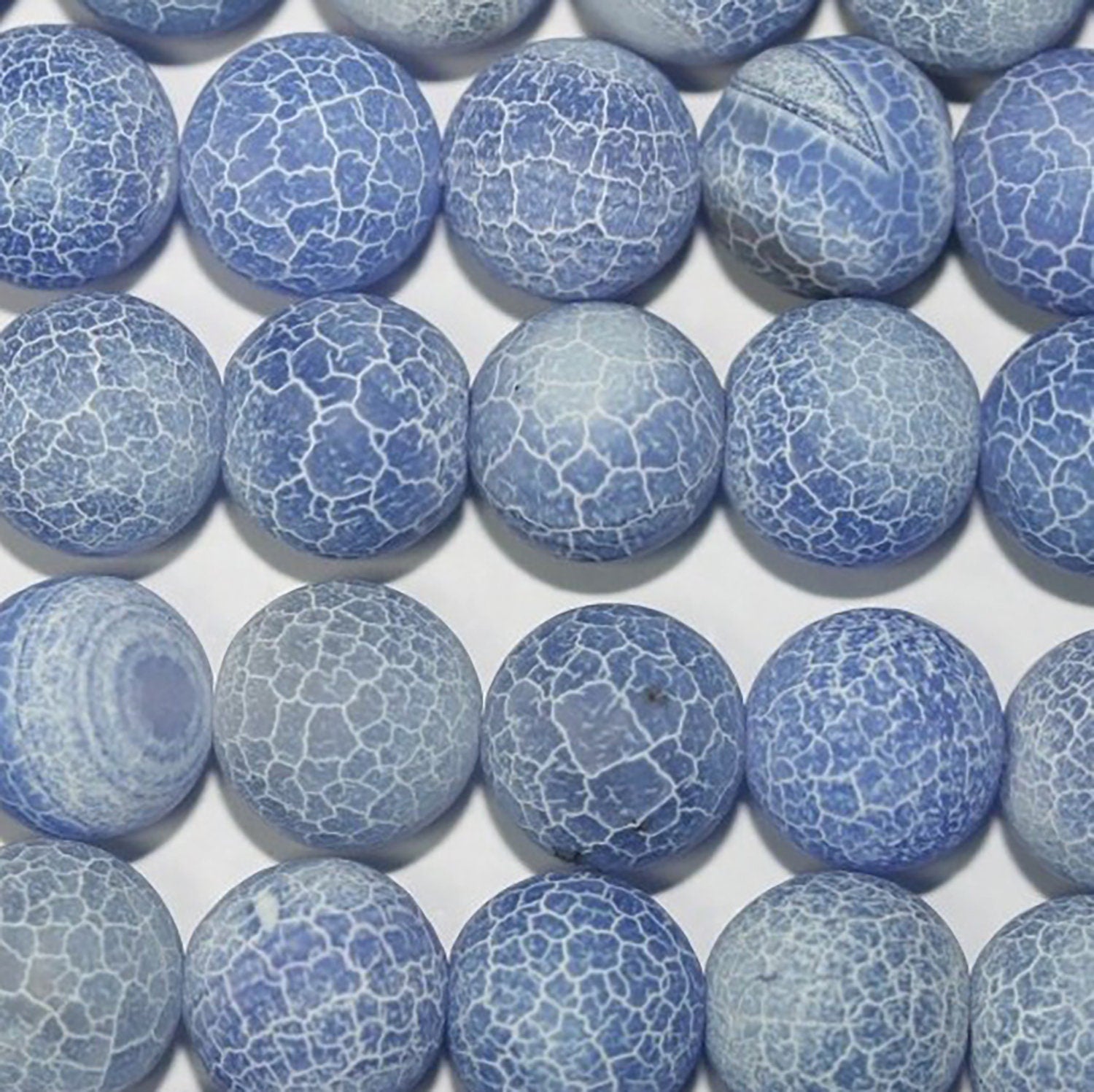 Cuentas redondas de ágata azul de 16" con acabado mate liso, 10 mm (tira de 40 cm)