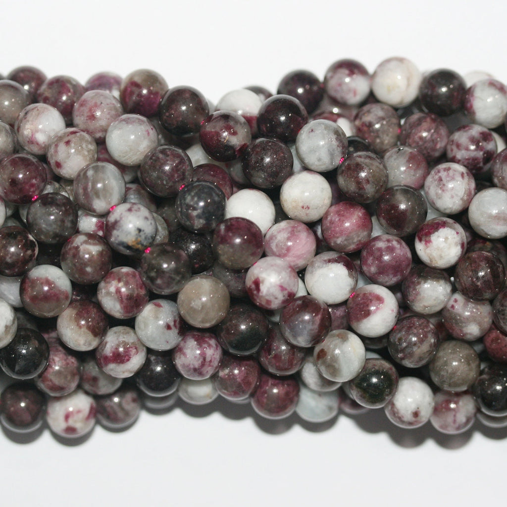 Perles rondes lisses en tourmaline rose St, 6 mm, 15 pouces (38 cm) - Fil de 39 cm