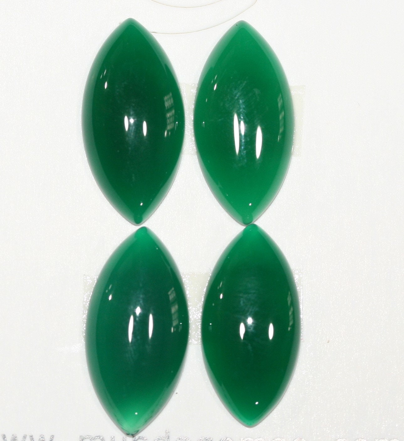 4 Pcs Green Agate Marquis Cabochon 26X13mm (4 pcs).
