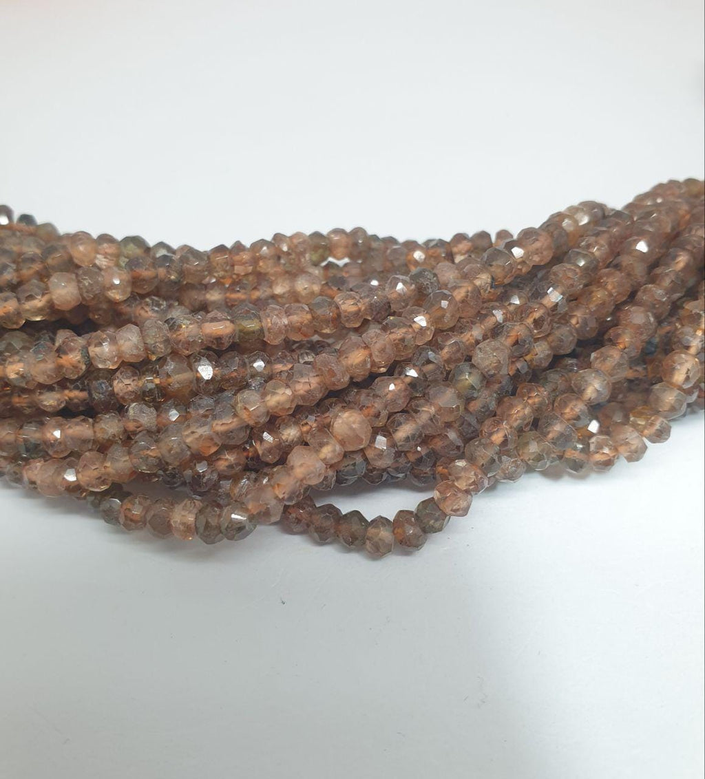 Perles rondelles à facettes en andalousite de 38 cm (15 pouces), 4 x 2 mm environ - Longueur du fil : 37 cm