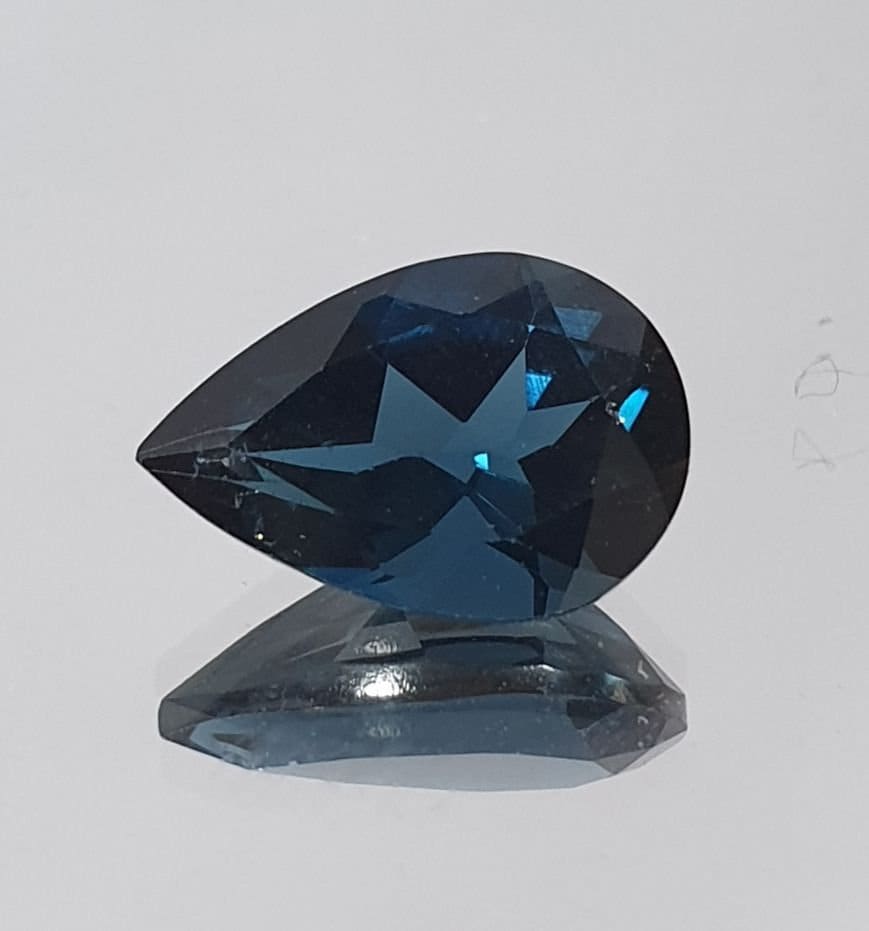 AAA Natural London Blue Topaz Faceted Pear 12x8mm 3.03ct  Cut Stones And Cabochons  Supplier