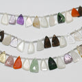 Cuentas de punta de lanza facetadas de múltiples piedras de 8" St 12x9 mm. Aprox. - Hilo de 21 cm.