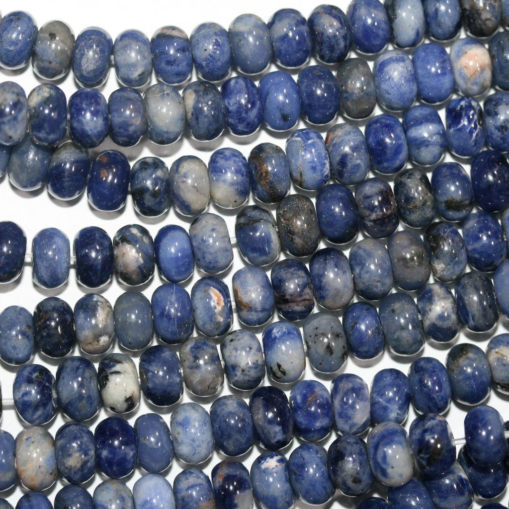 Perles rondelles lisses en sodalite St de 15 pouces (8 x 5 mm). Longueur approximative du fil : 39 cm.