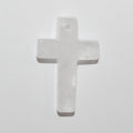 Pendentif en cristal de roche, croix lisse 30x20mm