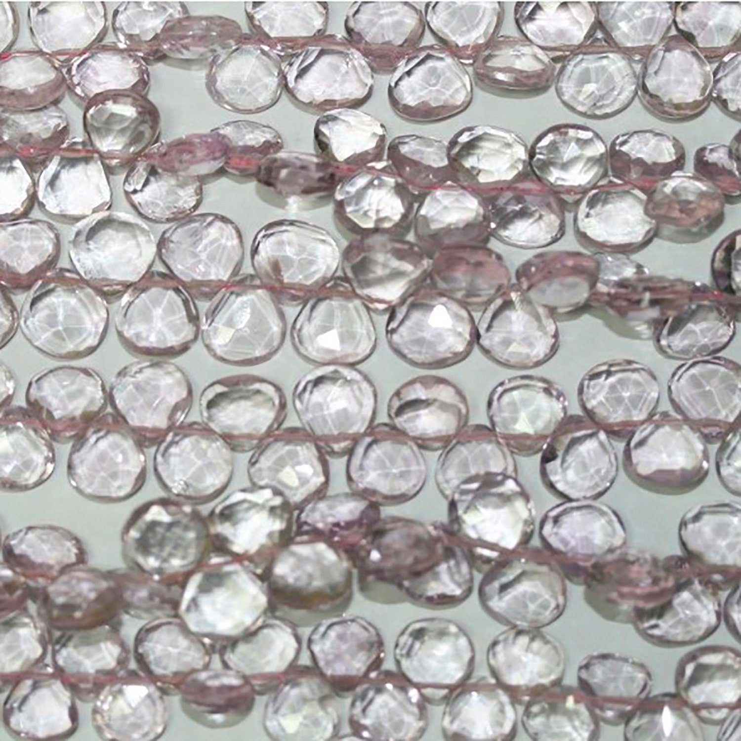 Perles en améthyste facettées en forme de goutte, 9 pouces (environ 8 mm) - Longueur du fil : 23 cm