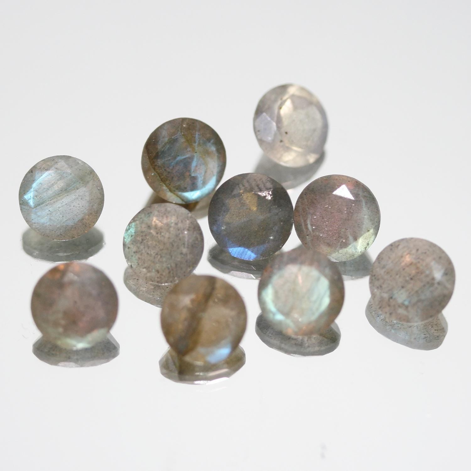 1 Pcs Lot Labradorite Faceted Round 8mm. (10 Pcs.).