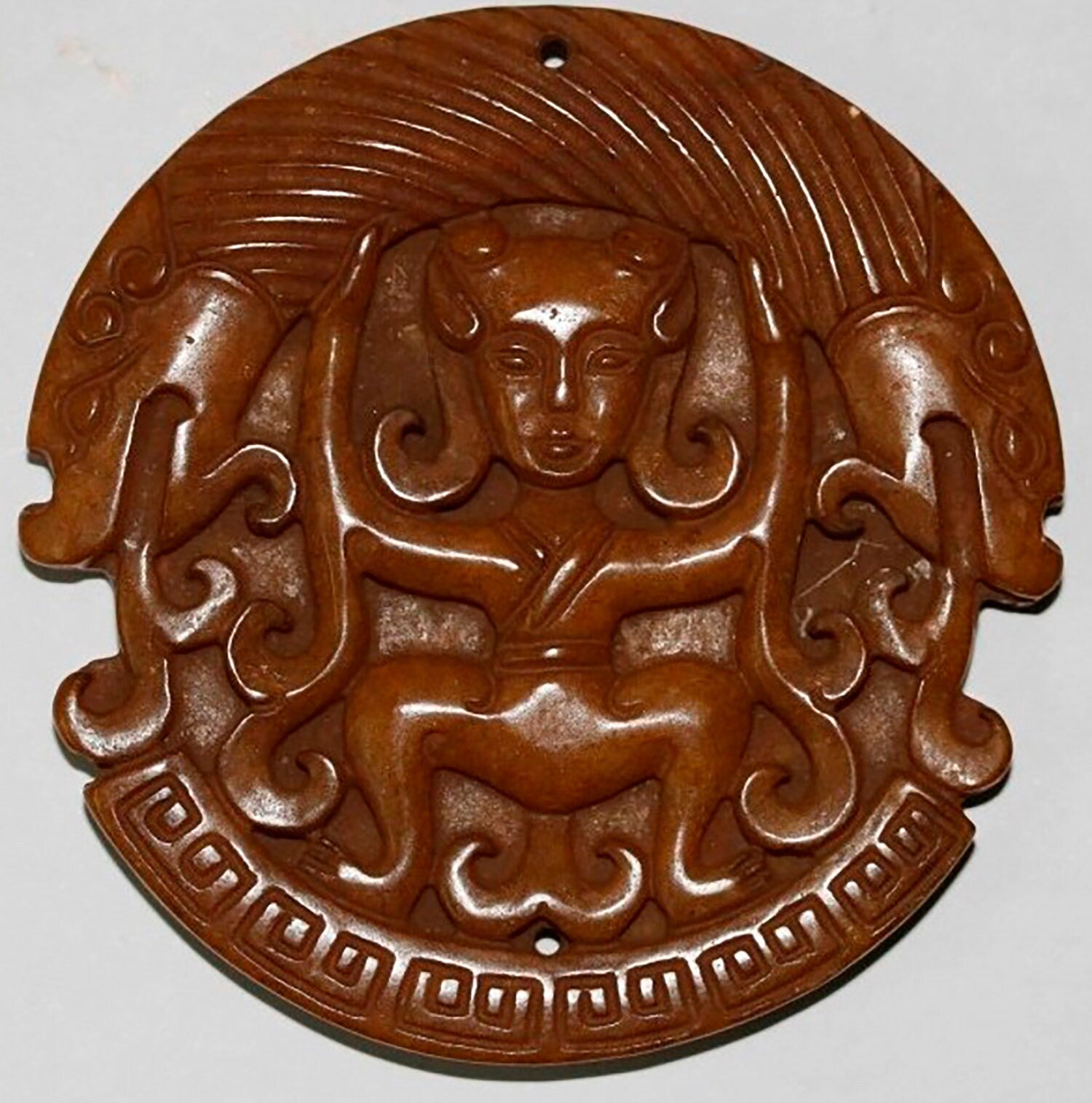 Colgante de Jade Marrón 69mm.