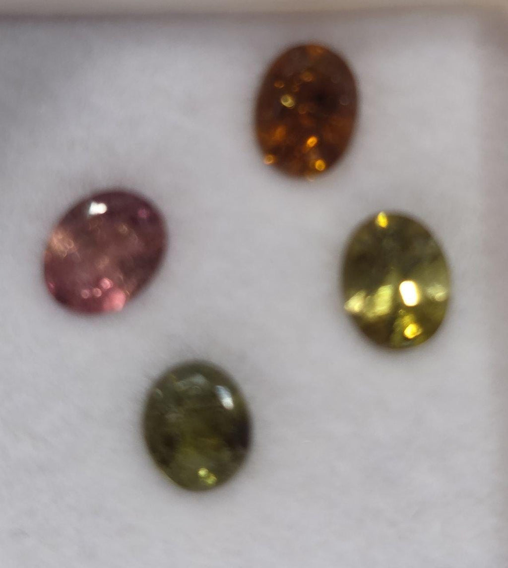 Lote de turmalina rubelita verde rosa multi, 5 x 4 mm, piedra preciosa redonda ovalada