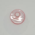 Pendentif rond lisse en nacre rose 24 mm