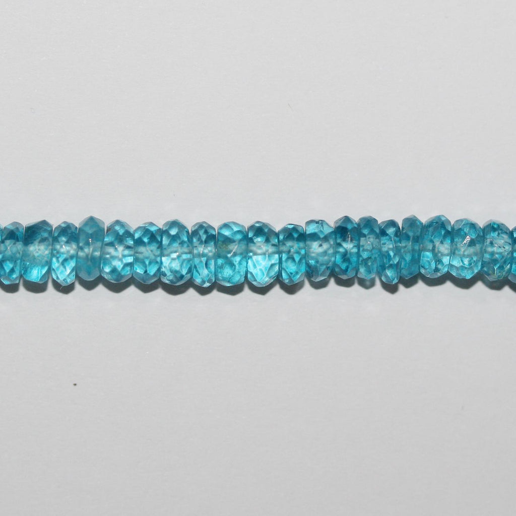 Cuentas redondas facetadas de topacio azul de 16" de St. 6 x 2 mm - Hilo de 40 cm.