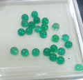 Lote de 24 cabujones redondos de ágata verde de 3 mm (24 piezas)