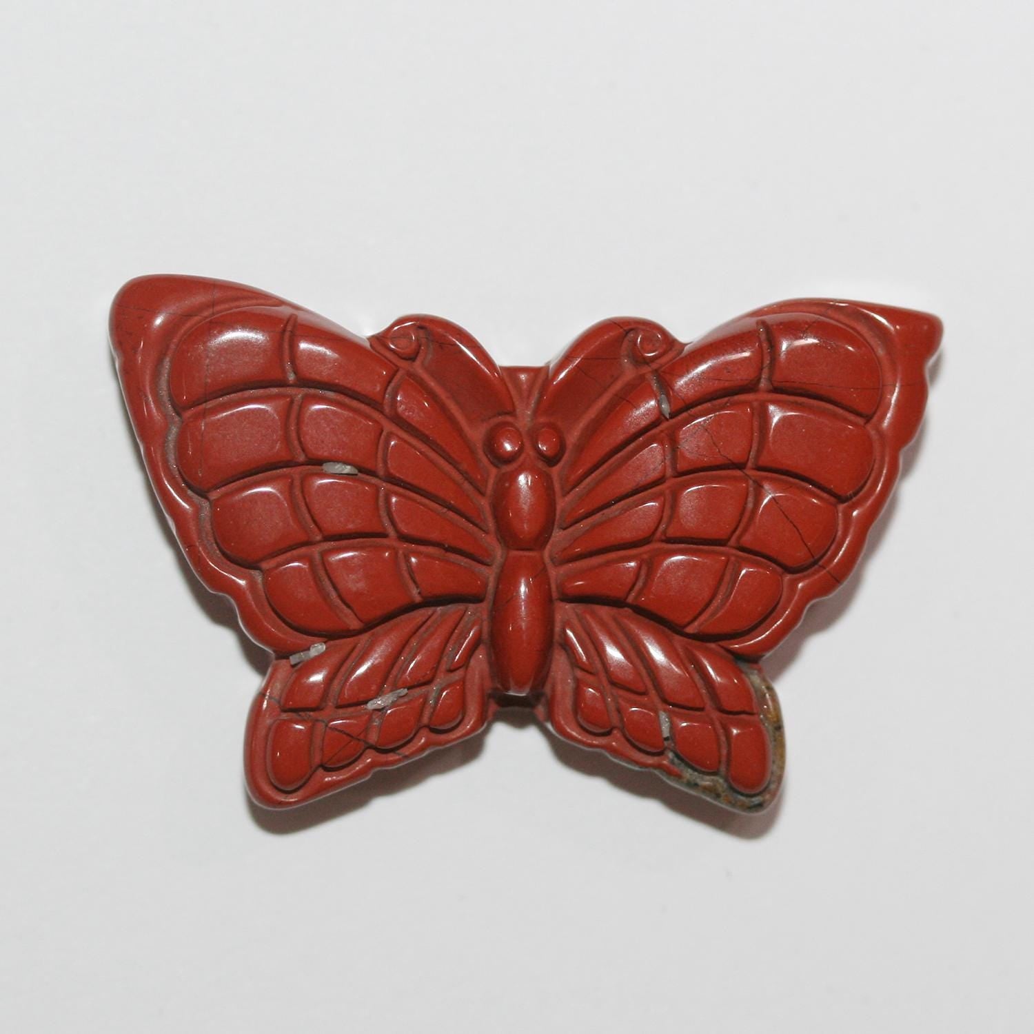 Colgante de mariposa de jaspe rojo 26x40 mm
